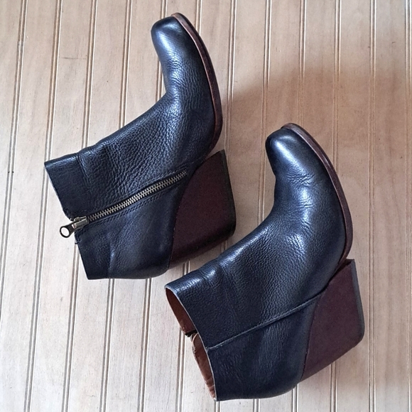 Kork Ease Natalya Wedge Ankle Boot Leather Black, Women's 8 - Picture 2 of 7